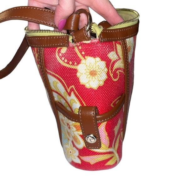 Spartina 449 Natural Linen Genuine Leather Shoulder Purse - Picture 8 of 16